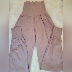 Young, Fabulous & Broke Rollover Waistband Jogger Pants - Mauve Pink. Small